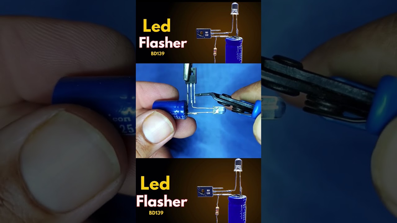 LED Flasher Circuit #ledflasher #ledflashercircuit #shorts