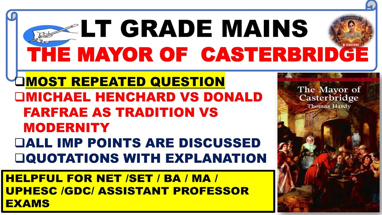 The Mayor of Casterbridge Most Expected Question I LT Grade Mains English I Answer Writing 200 words