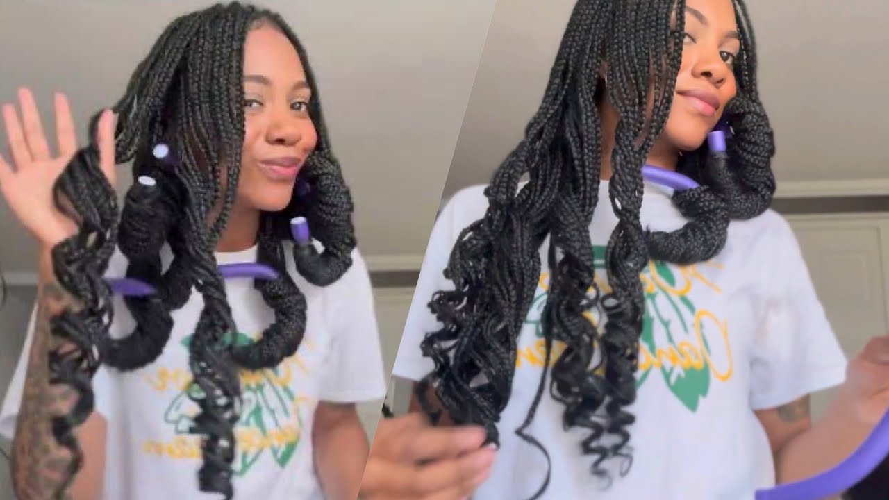 Cómo hacer ONDAS en TRENZAS AFRICANAS con RULOS CHUMIS