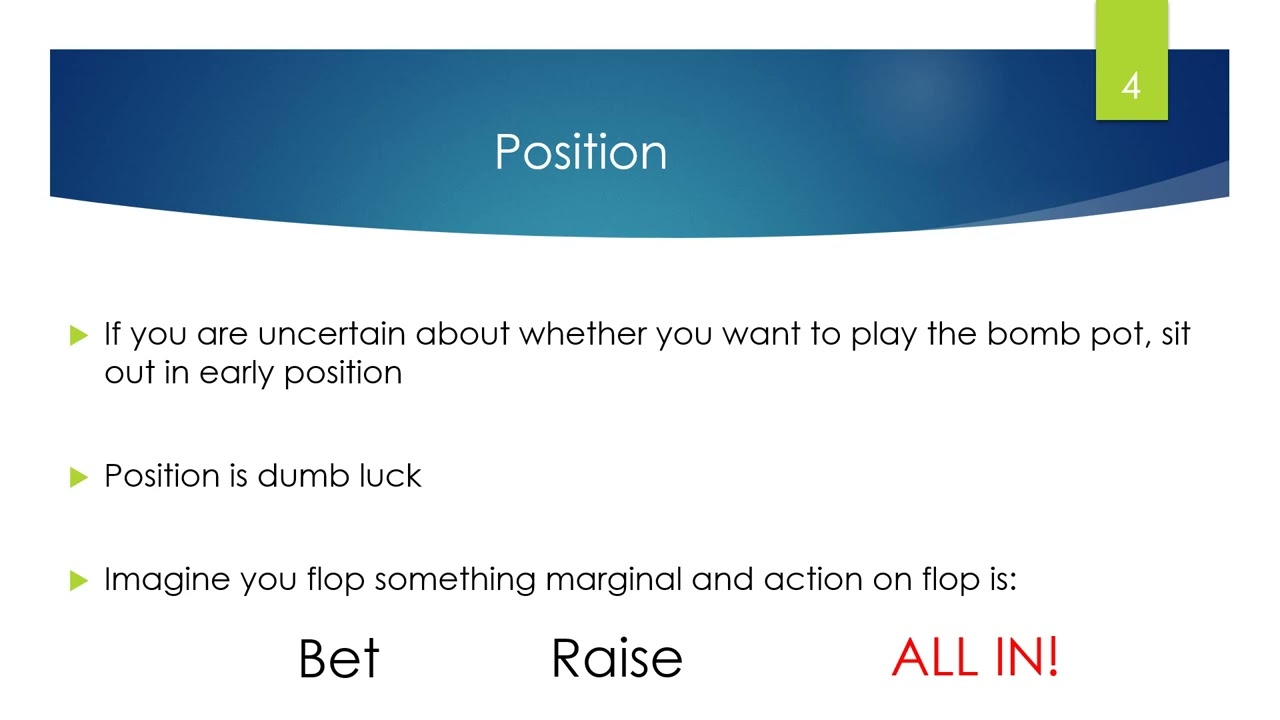 How to Play Bomb Pots - Introduction and Basic Strategy