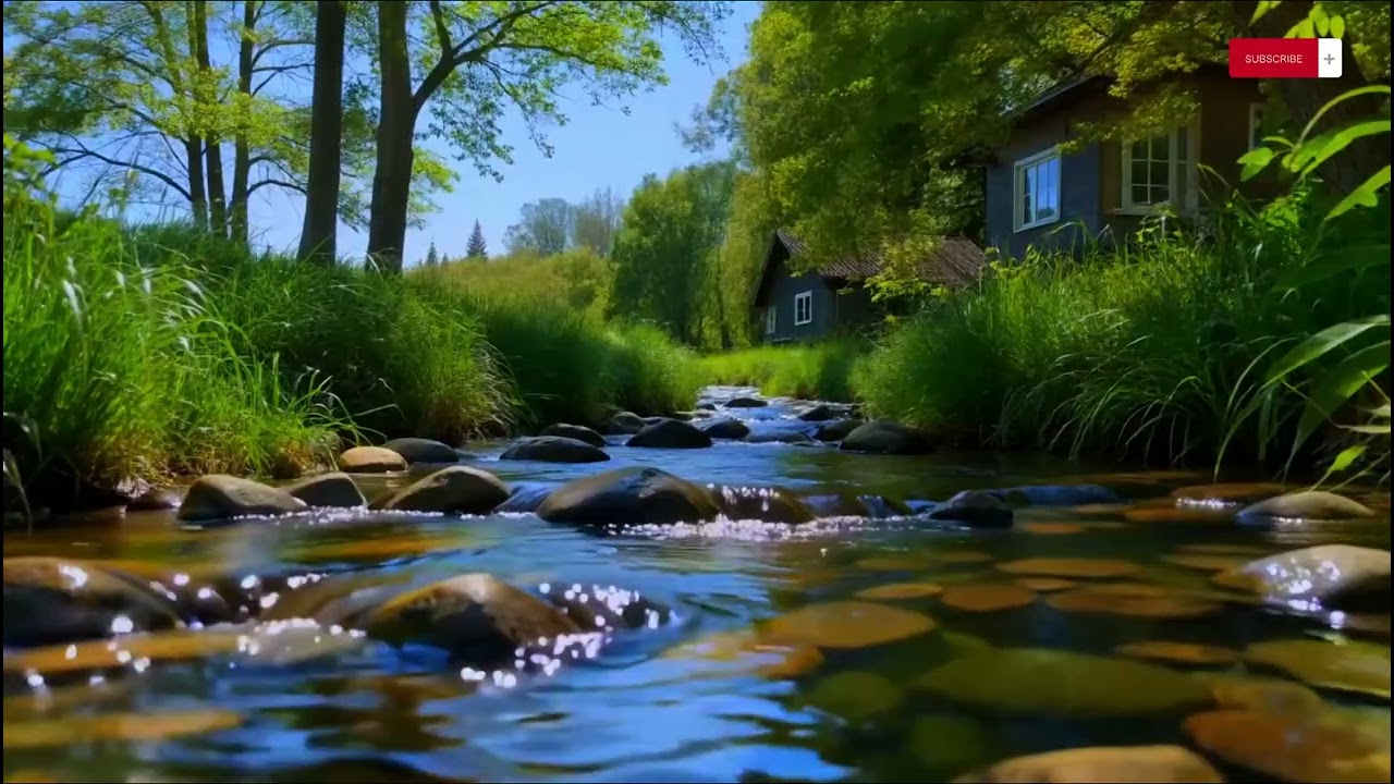Morning Serenity — Soft Piano & Flowing River Sounds | 3 Hours
