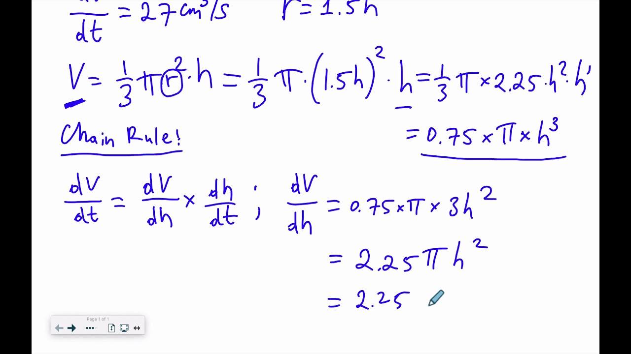 IGCSE Further Pure Math Rate Of Change Past Paper
