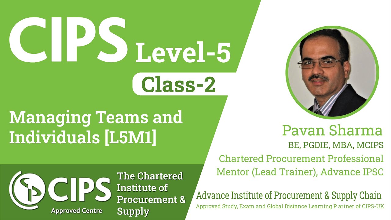 CIPS Level 5 | Module 1 | Class-2 | Managing Teams and Individuals [L5M1]
