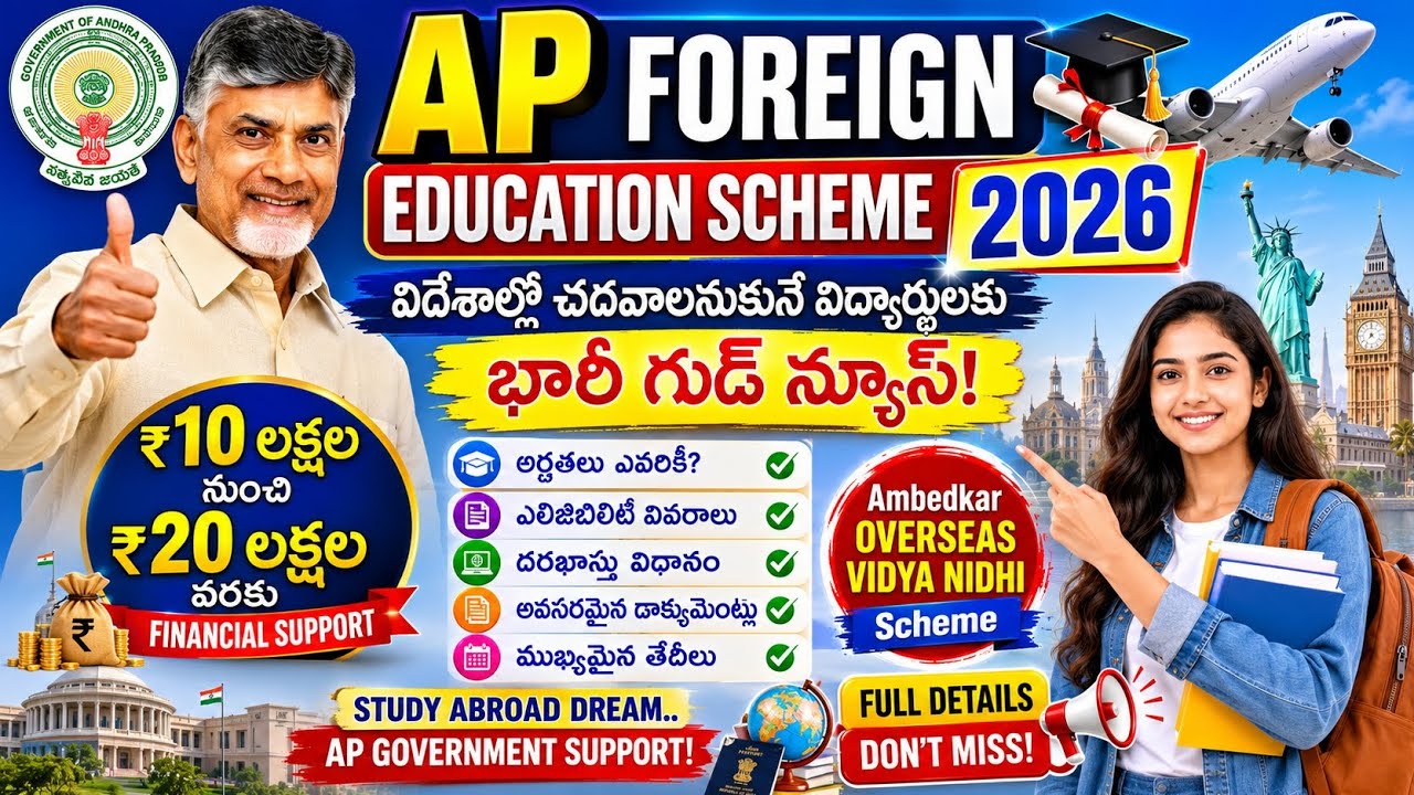 AP Foreign Education Scheme 2026 | విదేశాల్లో చదవాలనుకునే విద్యార్థులకు భారీ ఆర్థిక సాయం!
