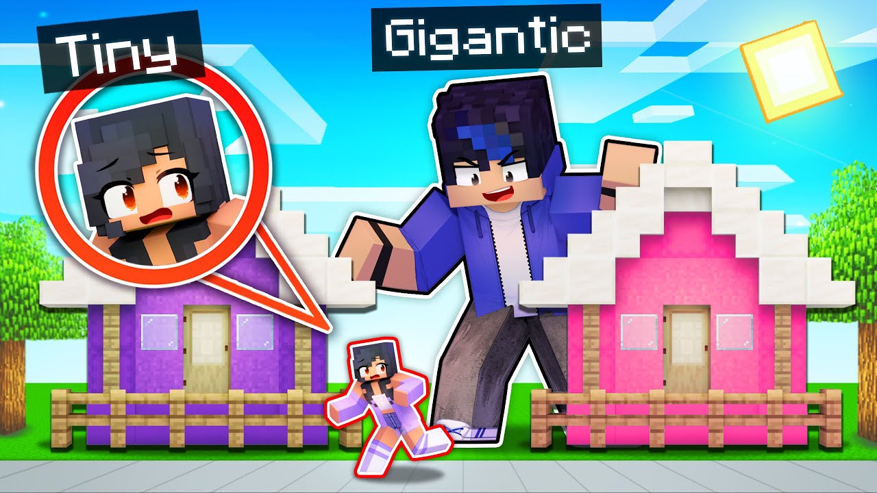 I'm TINY and He's GIGANTIC In Minecraft!