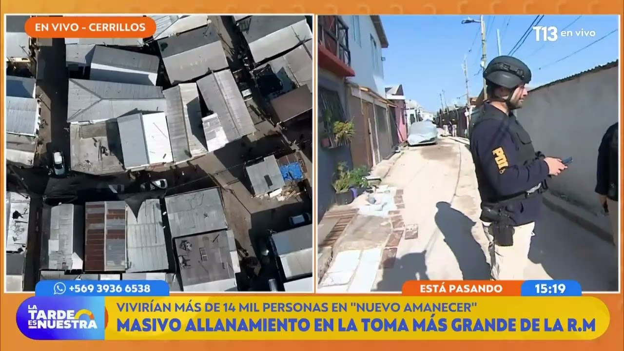 Masivo allanamiento a toma Nuevo Amanecer en Cerrillos