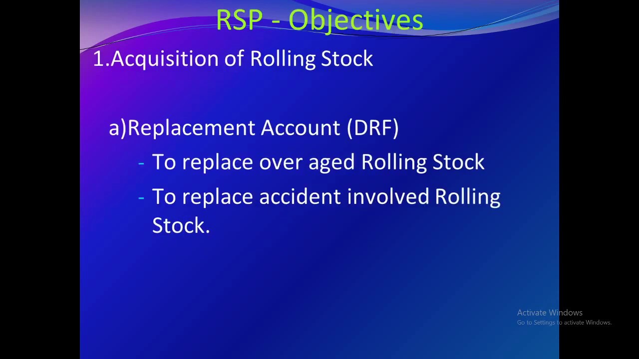 Rolling Stock Program by S Sri Krishna