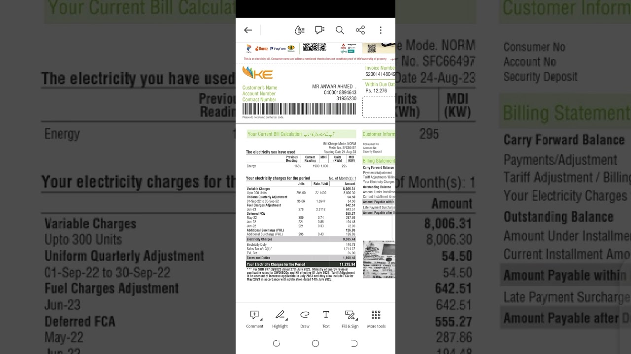 k electric bill ke information
