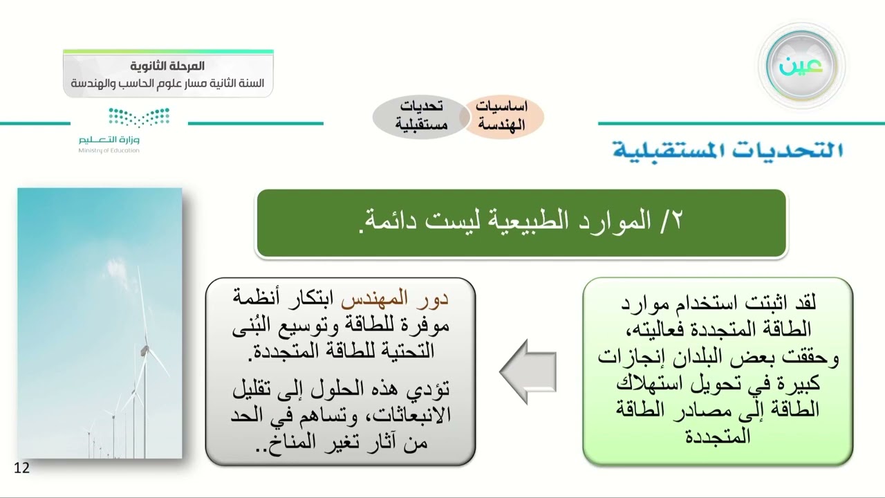التحديات المستقبلية - الهندسة - مسار علوم الحاسب والهندسة - السنة الثانية