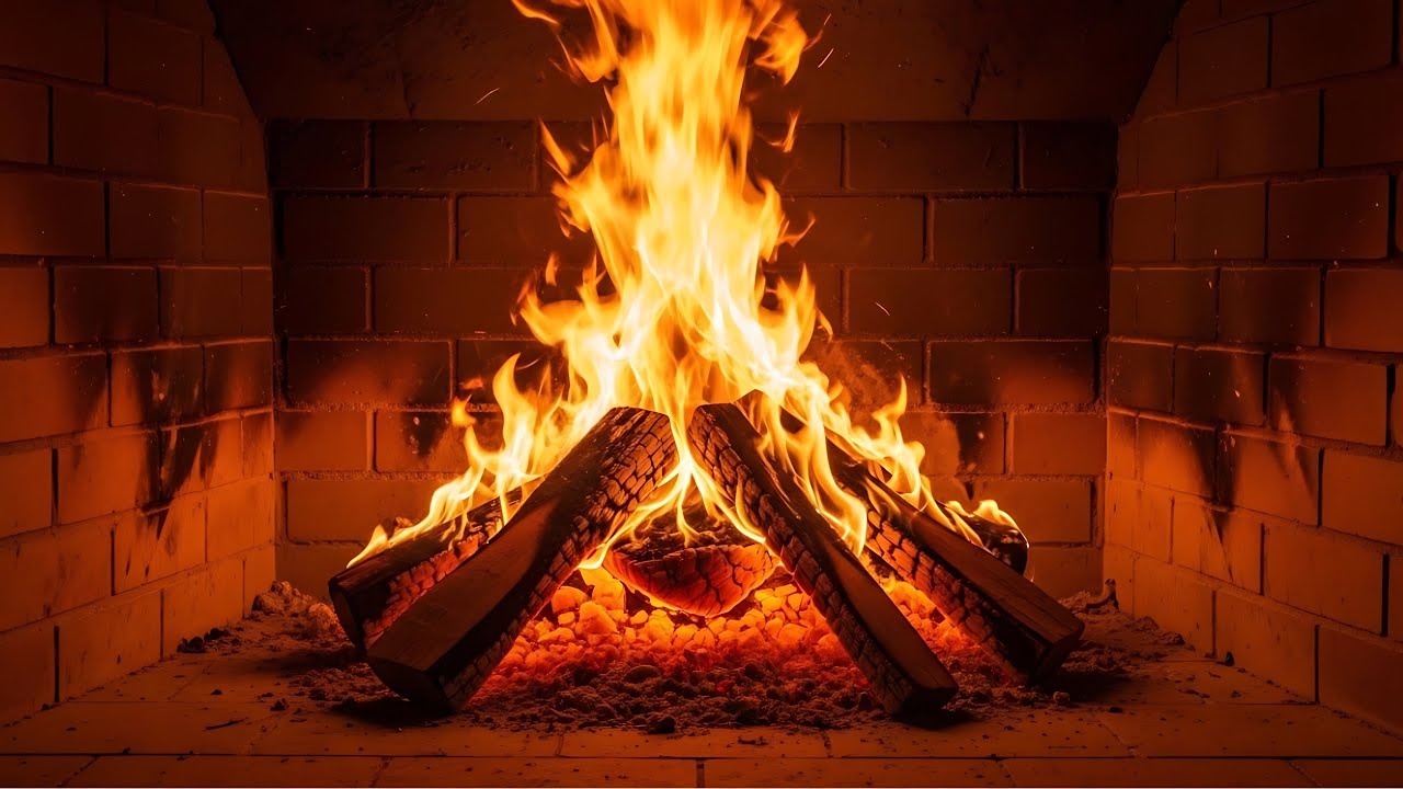 Fireplace with Crackling Fire Sounds – Peaceful Fireplace Ambience at Home