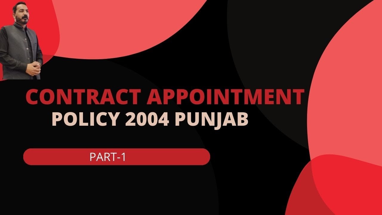 Contract Policy  2004  // Contract Appointment Policy 2004 Punjab
