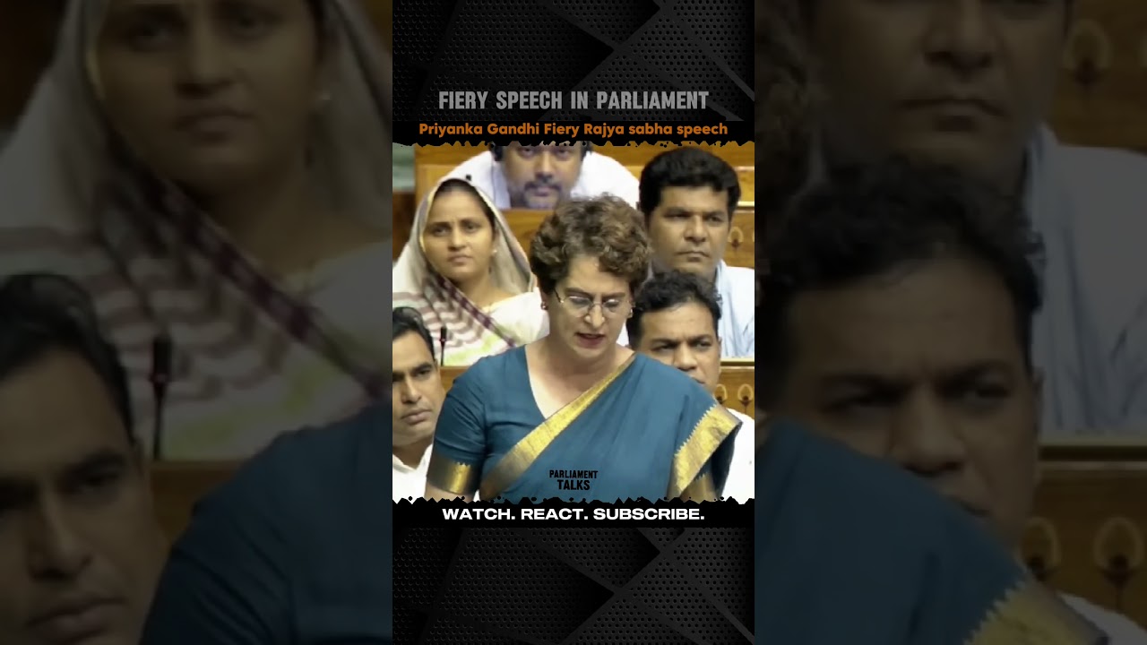 INC Priyanka Gandhi's openion remarks in parliament | Fiery speech | #shortvideo