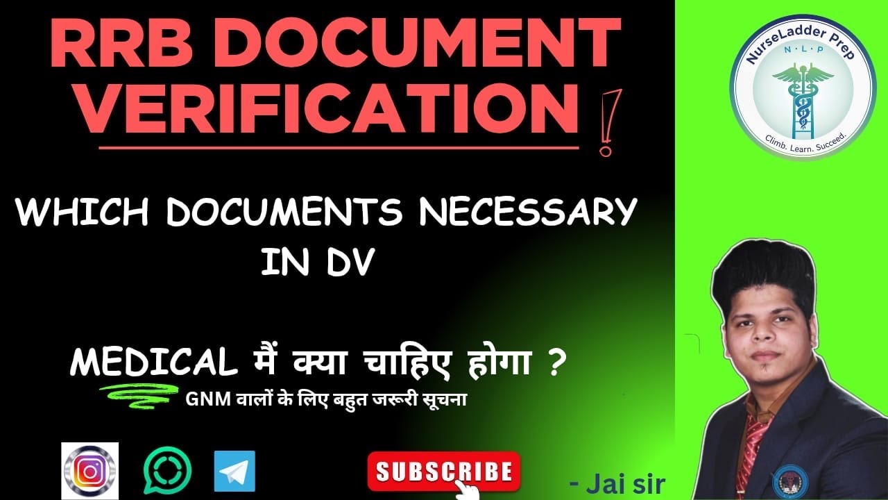 WHICH DOCUMENT REQUIRED FOR RRB NURSING SUPERINTENDENT & MEDICAL PROCESS🎯🎯🎯@NurseLadderPrep 