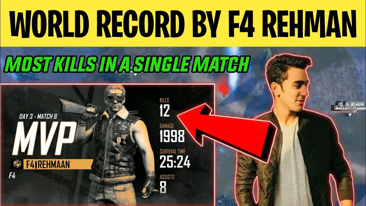 WORLD RECORD BY F4 REHMAN | Most Kills By A Pakistani Player In Single Match