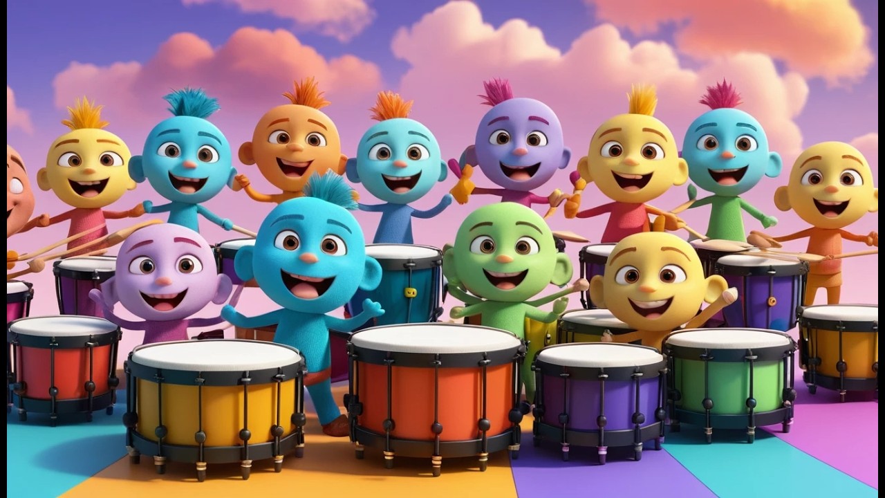 Eighteen Little Toy Drummers Go Tap Tap Tap | Musical Rhythm & Counting for Kids