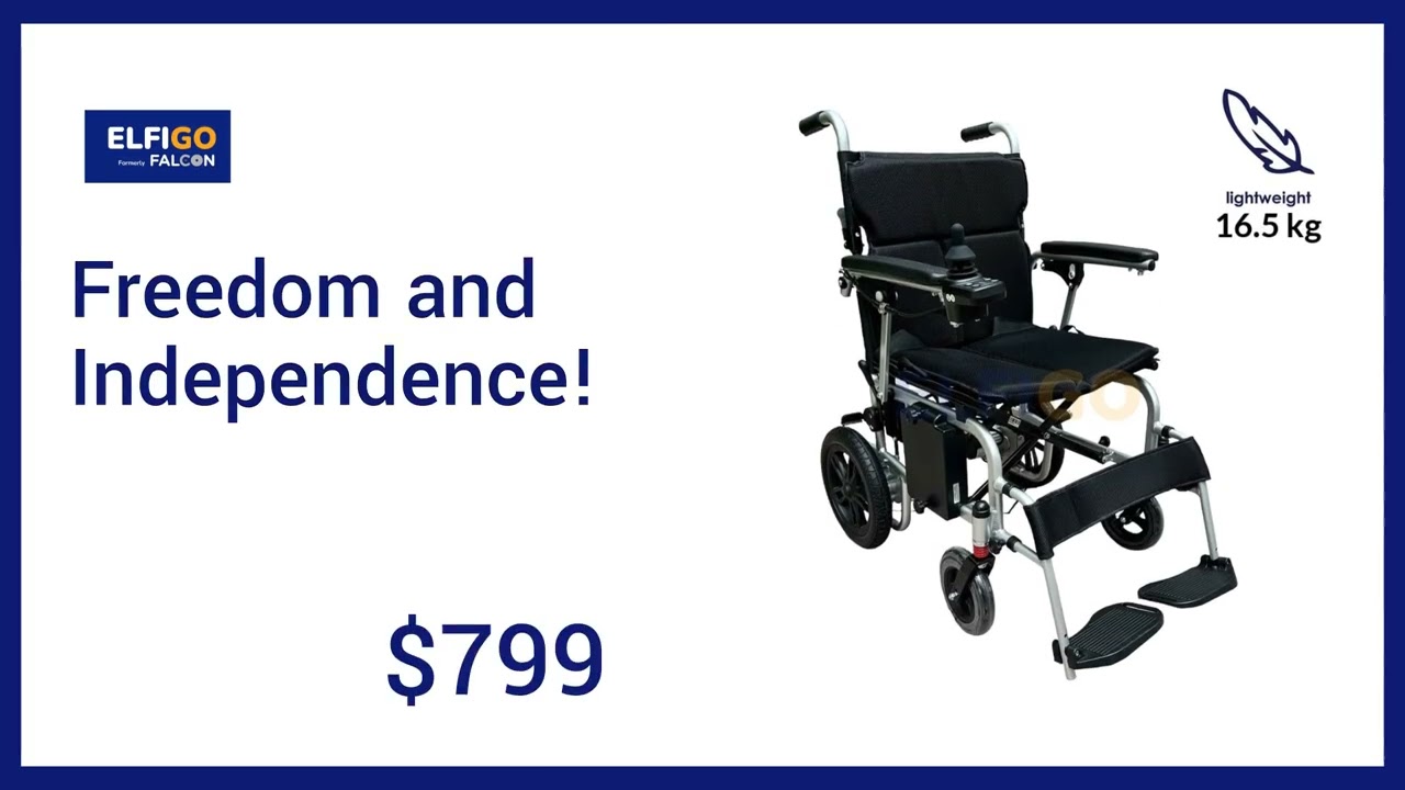 Make Ah Mah Happy Today with JRWD704 Lightweight Foldable Electric Wheelchair - Best Seller in SG!