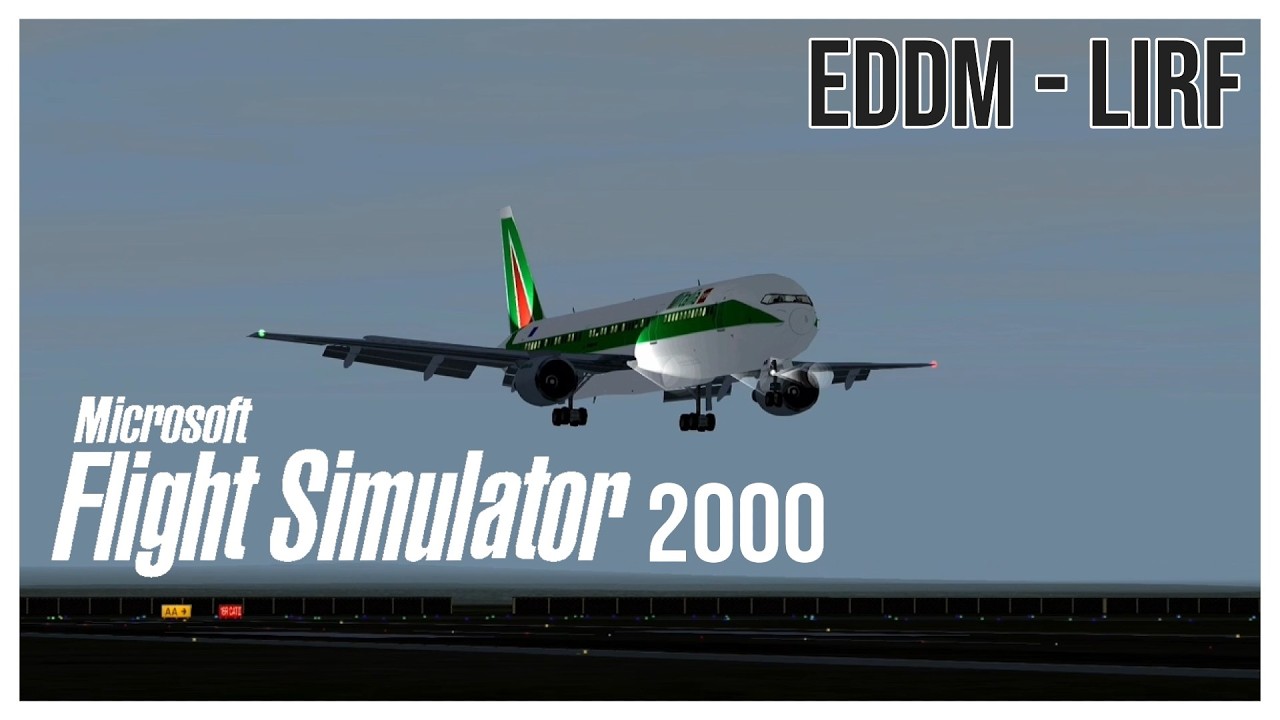 Flight Simulator 2000 Munich (EDDM) to Rome (LIRF) Wilco 767 PIC