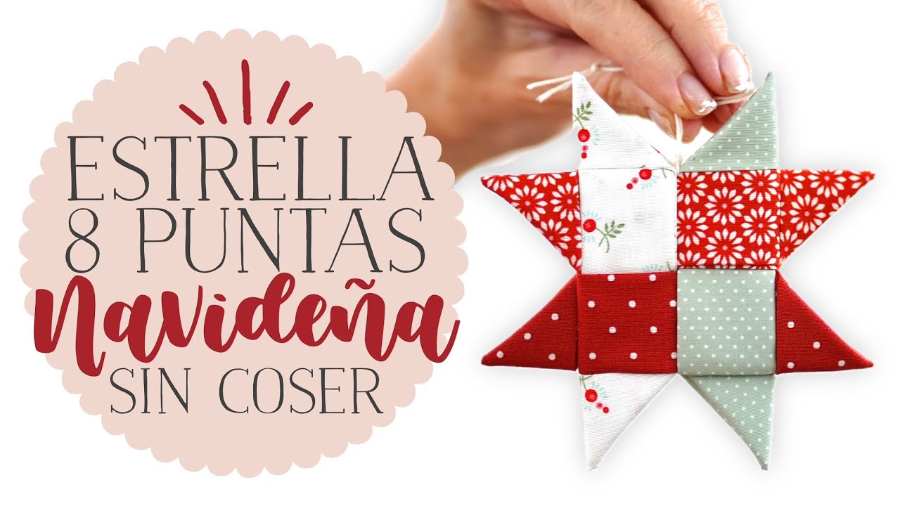 Estrella de Navidad de 8 Puntas Sin Coser ⭐🎄 | Hecha con Tiras de Tela y en Solo 30 Minutos