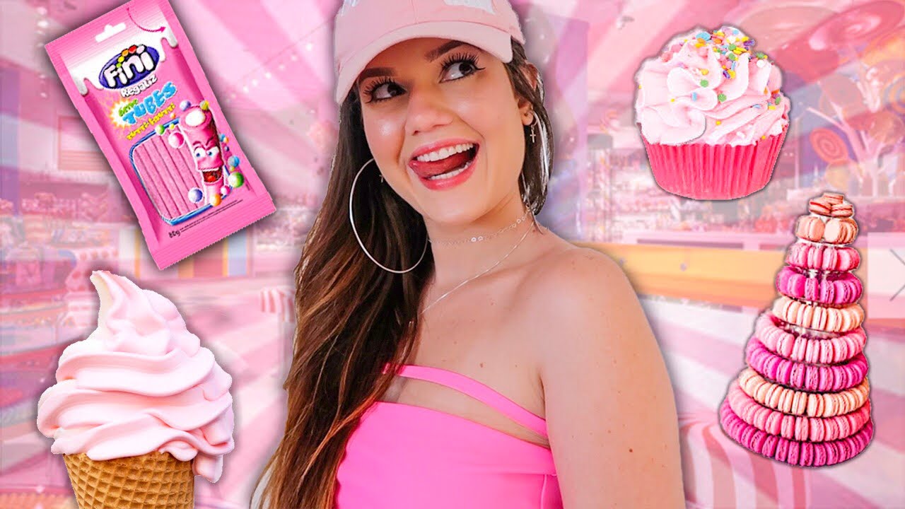 24 HORAS s&oacute; comendo COMIDAS ROSA!!!