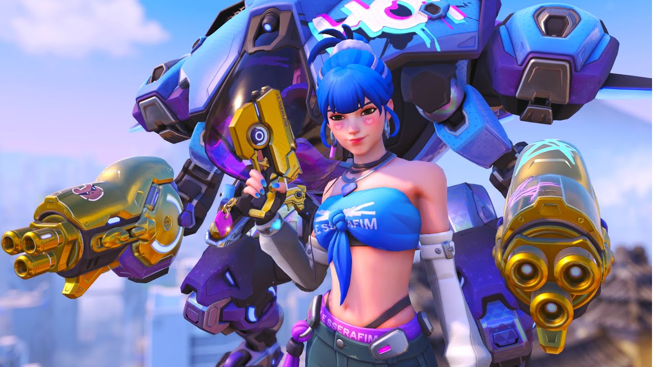 NEW Fearless D.va Skin Showcase | Overwatch 2 x LE SSERAFIM