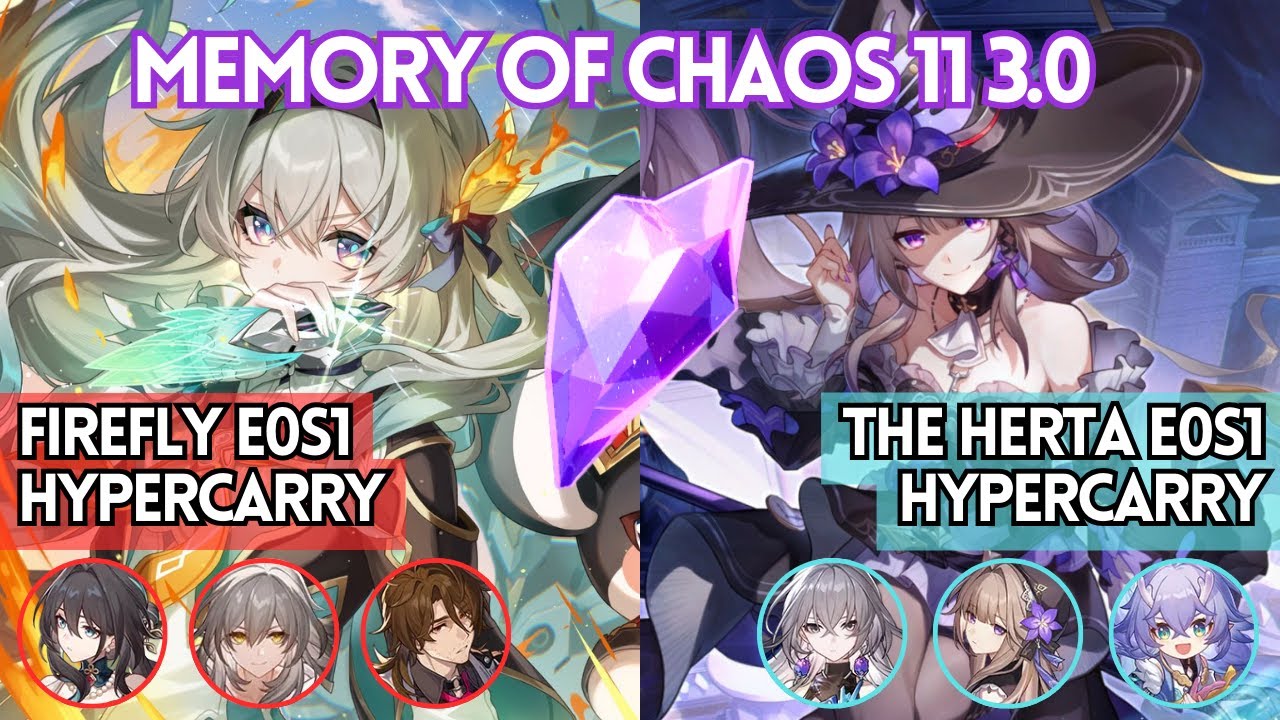 Firefly E0S1 & The Herta E0S1 Memory of Chaos 11 3.0 Full Stars Honkai Star Rail 3.0