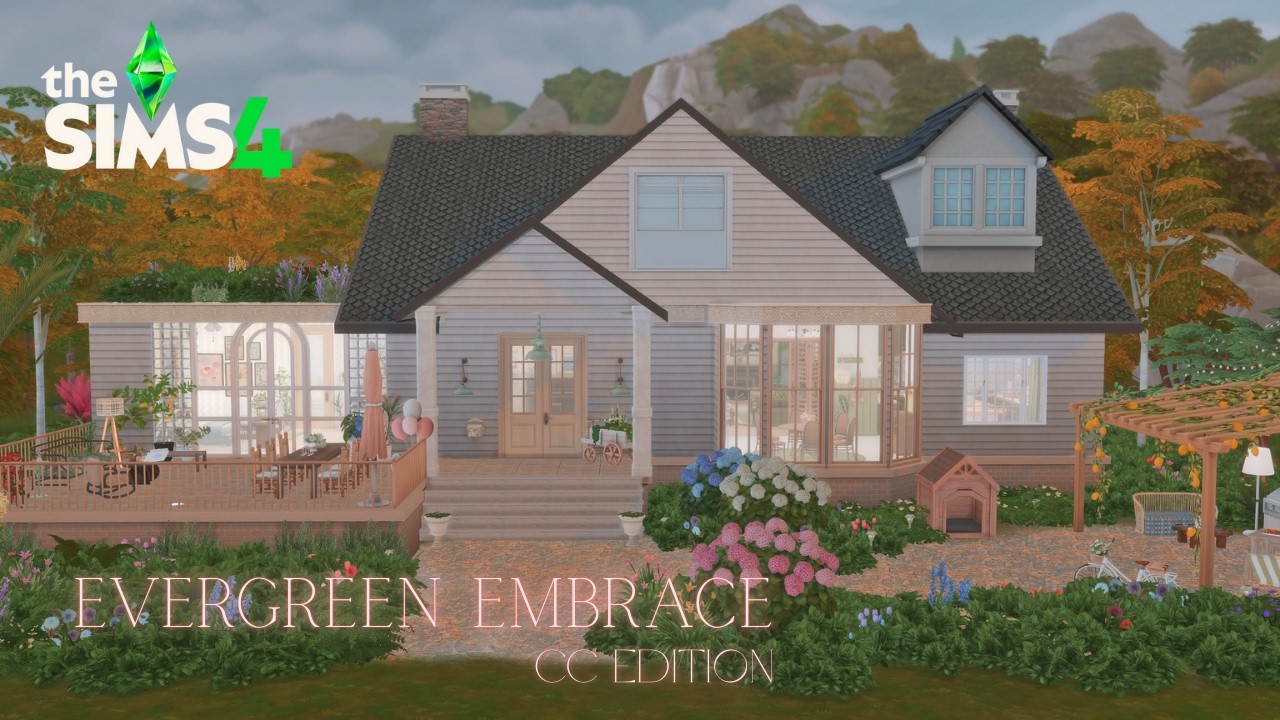 Evergreen Embrace | The Sims 4 House Build | Speed Build | CC Edition
