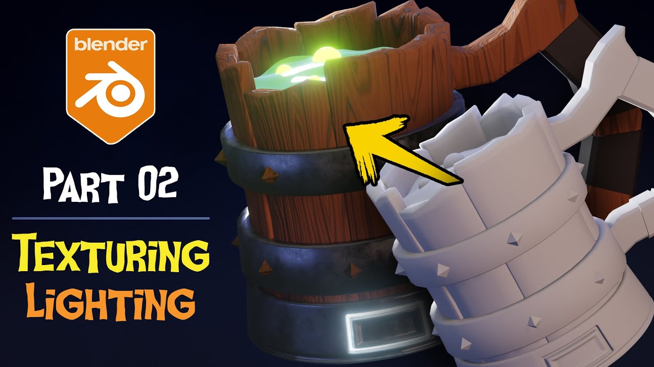 Create A Stylized Medieval Mug In Blender | Part 02- Texturing & Lighting | Tutorial