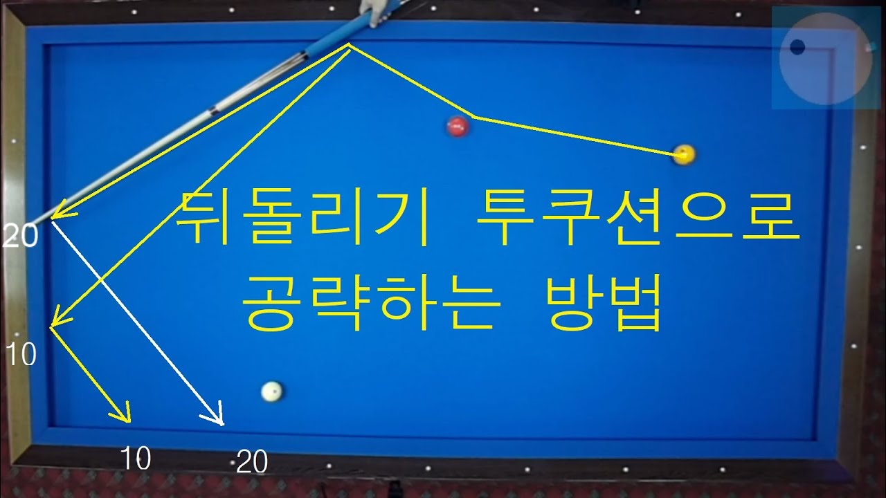 486  뒤돌리기 투쿠션 공략법 1 / 뒤돌리기 쉽게치기 / 수구수를 몰라도  뒤돌리기 치는법