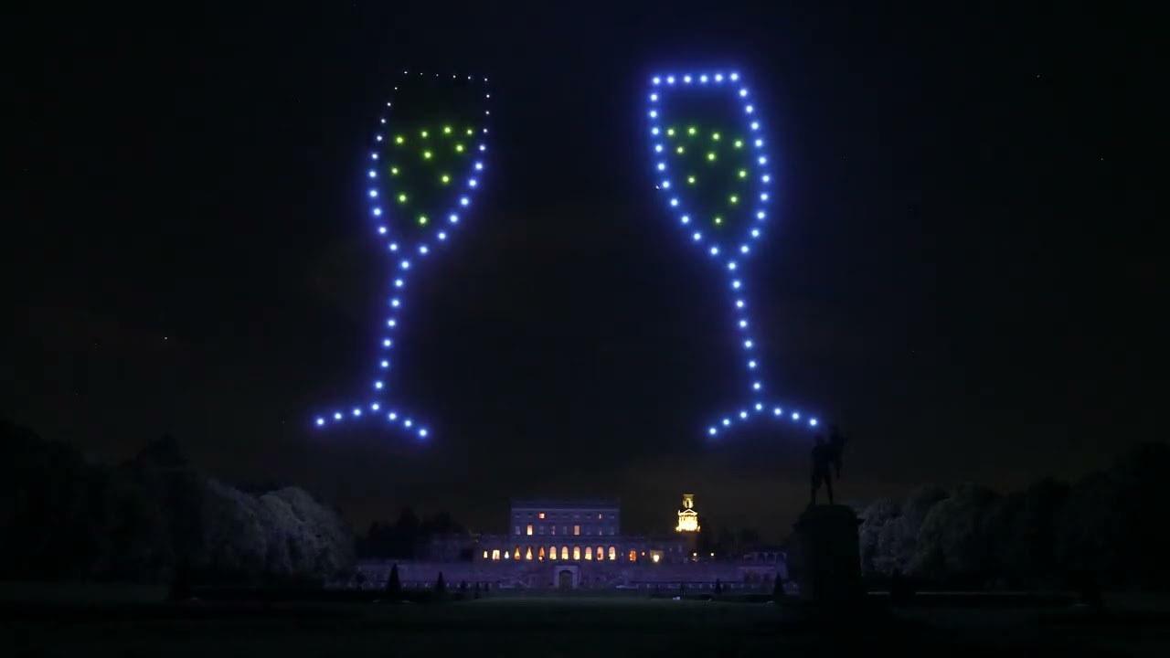 Wedding Drone Light Show at Cliveden House