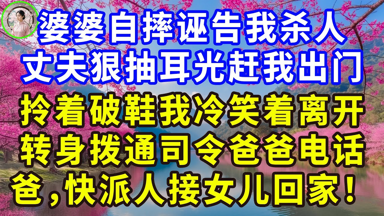 婆婆自摔诬告我杀人。丈夫狠抽耳光赶我出门。拎着破鞋我冷笑着离开。转身拨通司令爸爸电话。爸，快派人接女儿回家！#感人故事 #人生哲学 #生活經驗 #情感故事 #故事