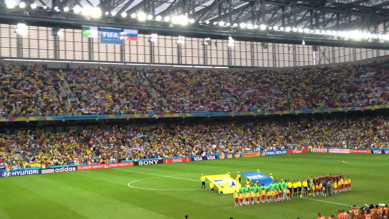 Algeria v Russia national anthems at Arena de Baixada , Curitiba 26-06-14