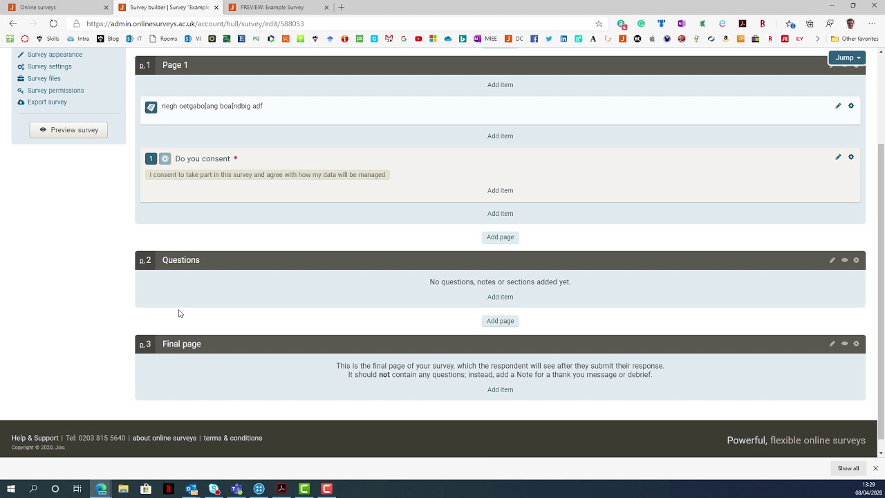 JISC Online Surveys - Introduction and getting started