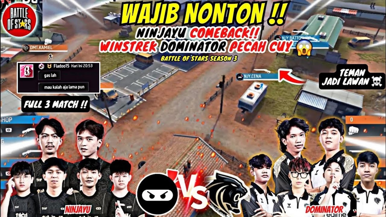 NINJAYU VS DOMINATOR Reguler Season Day 22 | Battle of stars Season 3