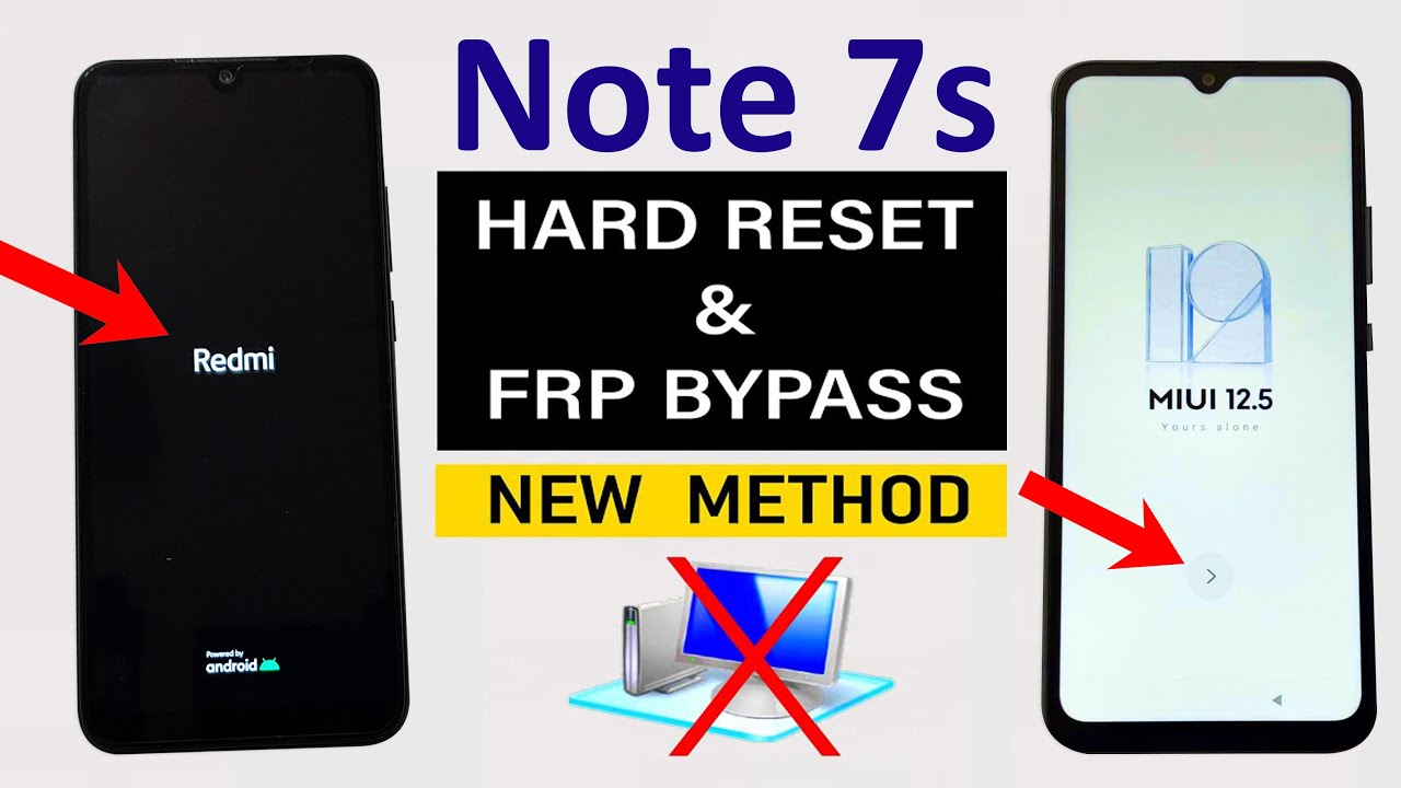 Redmi Note 7s : Hard Reset/FRP Bypass - Without Computer (NEW UPDATE)