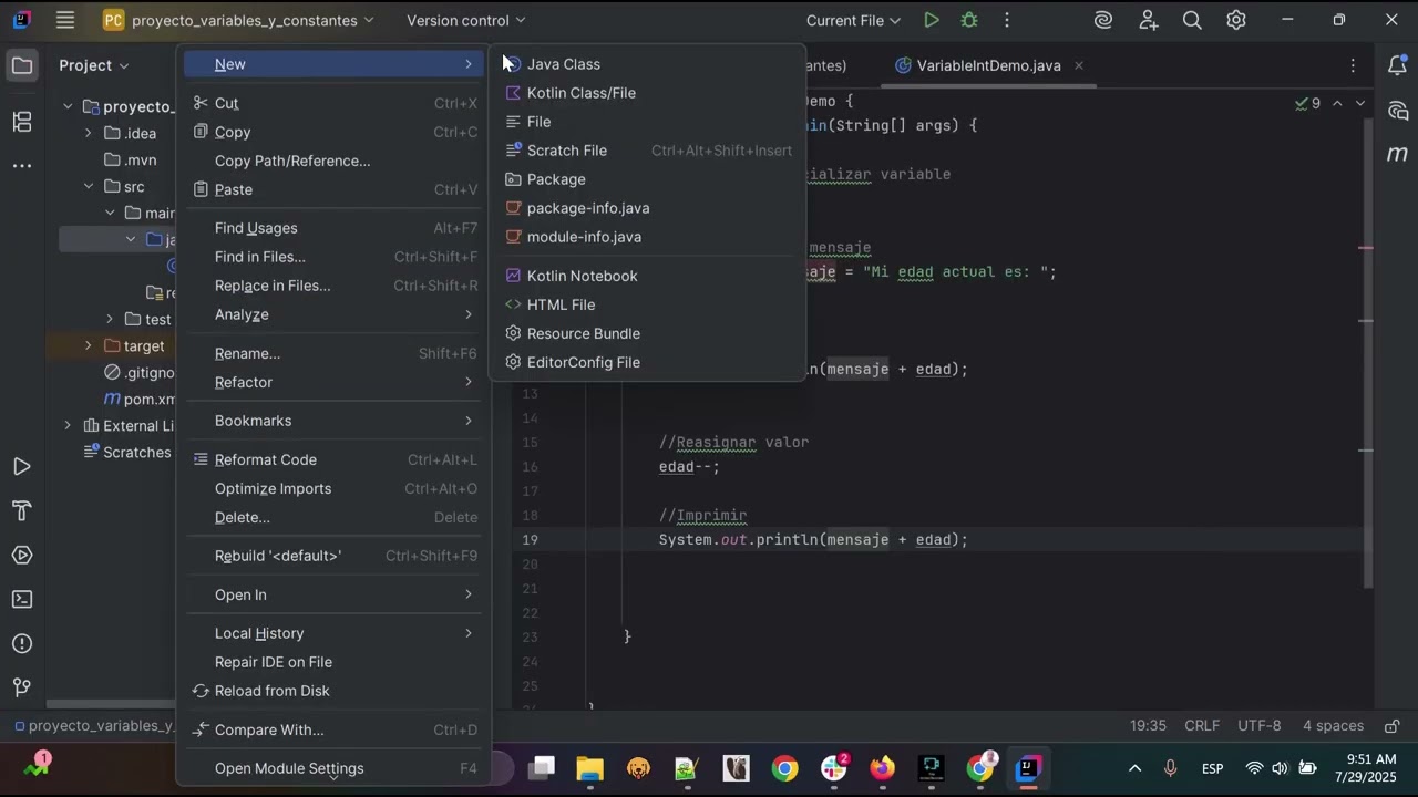 JAVA | Variables y constantes