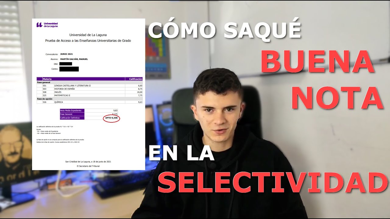 6 CONSEJOS PARA UNA MUY BUENA NOTA EN LA SELECTIVIDAD/EBAU/EvAU