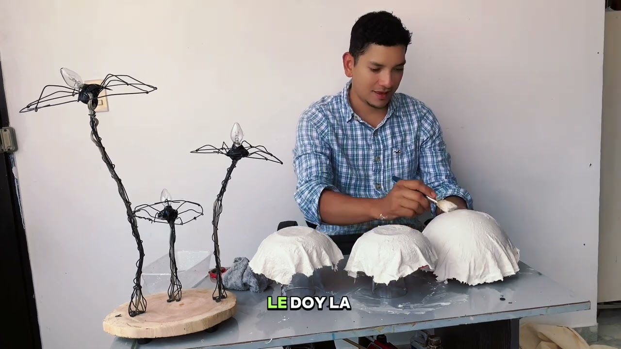 lampara para habitacion con forma de hongo