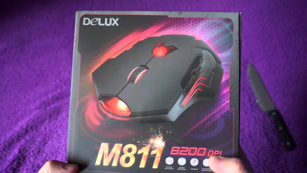 Unboxing MYSZKI DELUX M811 - 8200 DPI + ZMIANA KOLORK&Oacute;W!