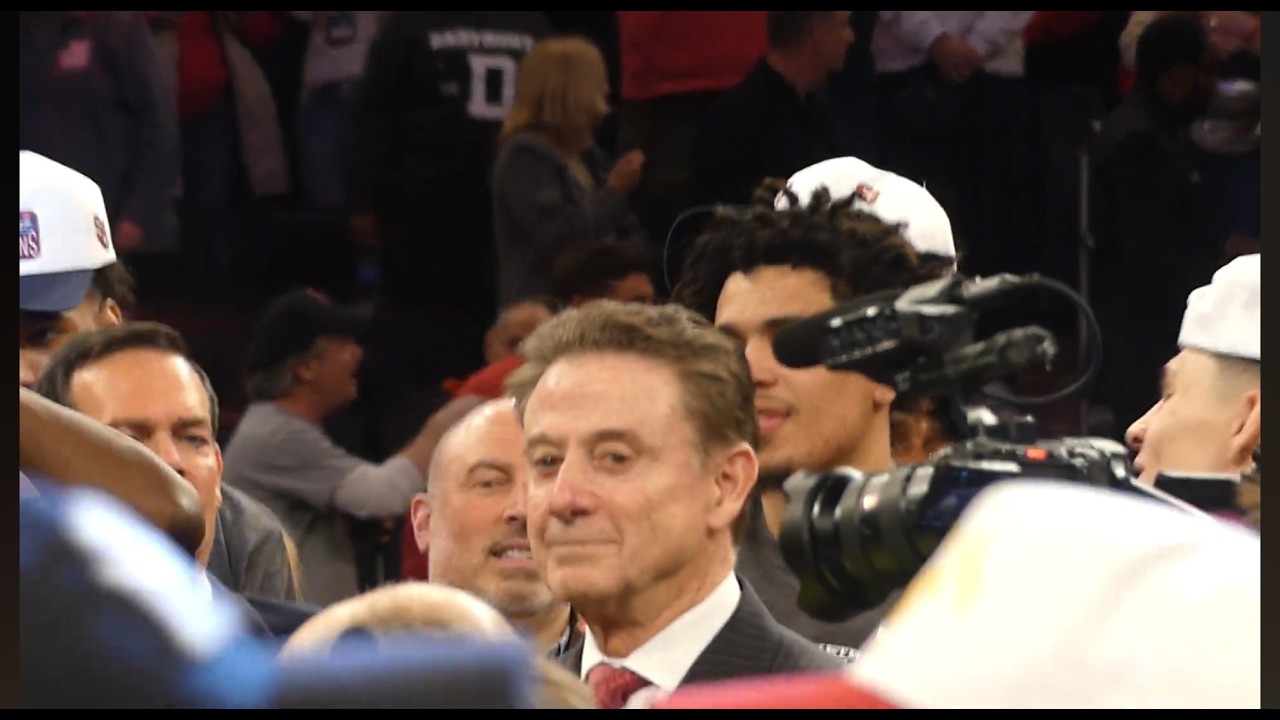 Rick Pitino, Zubi Ejiofor, and St. John's celebrate Big East win