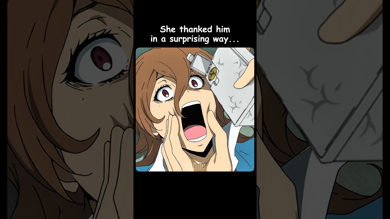 She thanked him in a surprising way 😳🔥 #anime #shorts