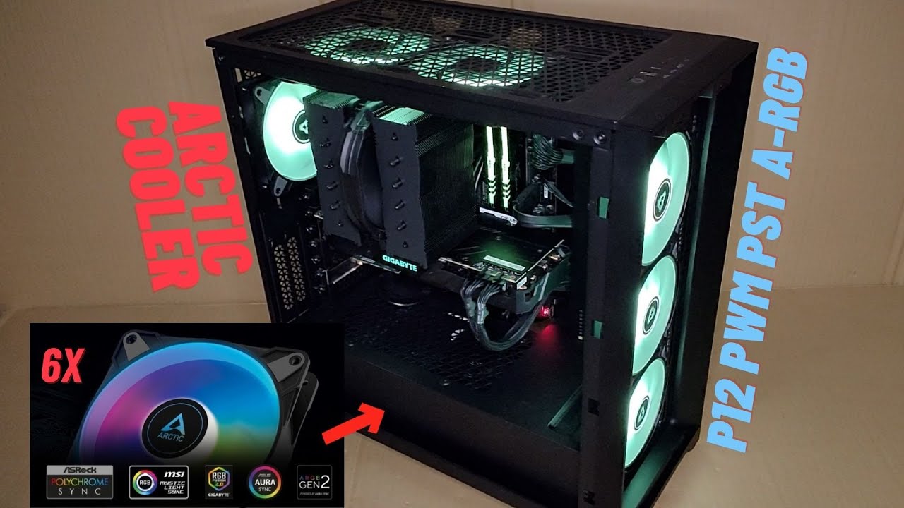 Arctic cooler fans P12 PWM PST A-RGB I unboxing and montagin in PC case Corsair 4000D