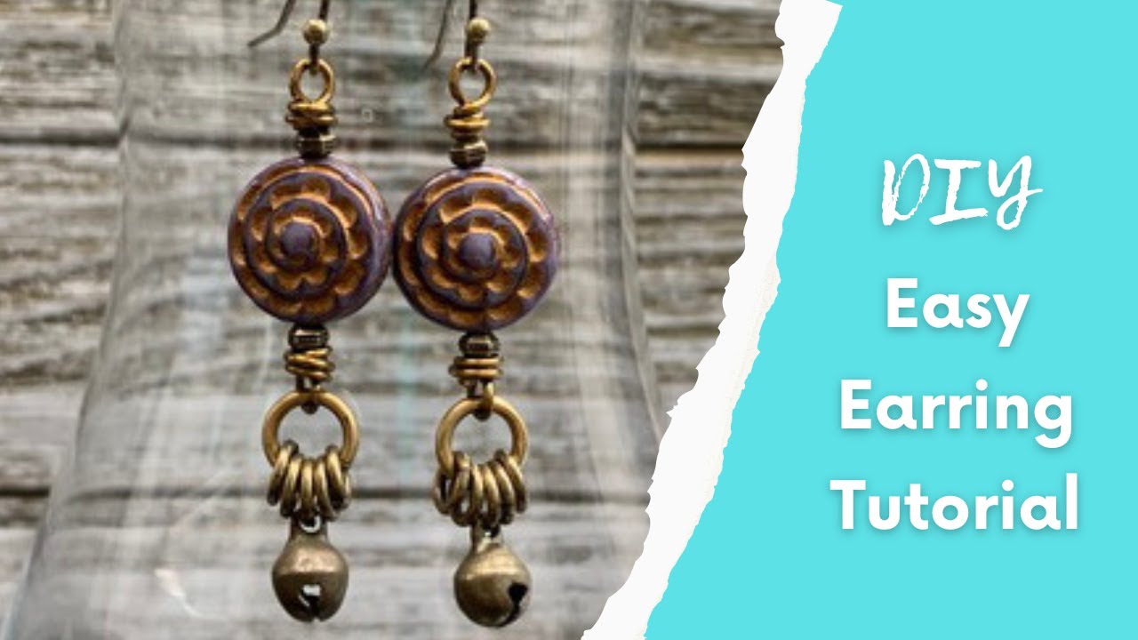 EASY DIY Czech Glass Earring Tutorial | Learn how to make wire wrapped loops!
