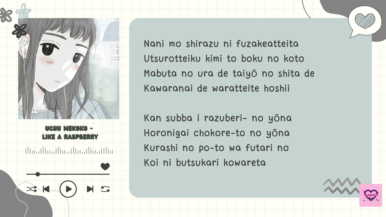 Uchu Nekoko 宇宙ネコ子 - LIKE A RASPBERRY LYRIC
