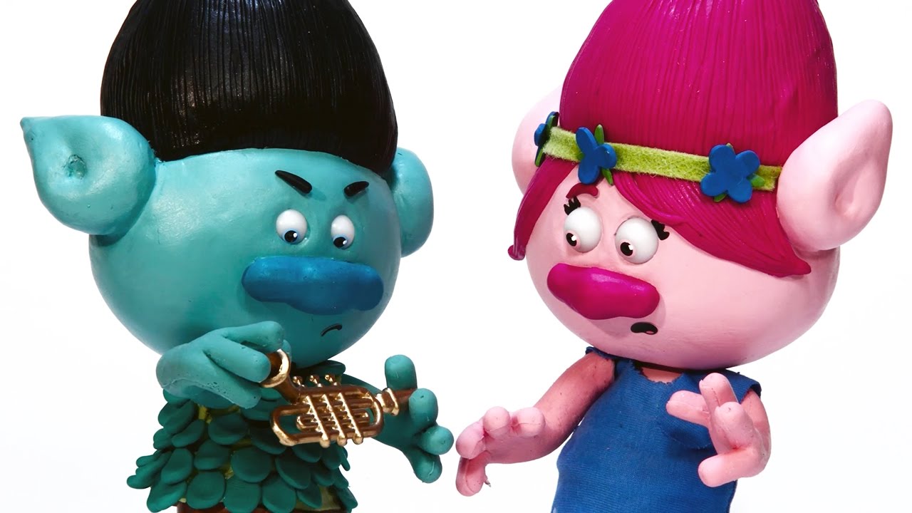 Princess Poppy is Noisy & Branch Can't Sleep! STOP MOTION 🎤 Trolls Play Doh | 🎨 Crafty Kids