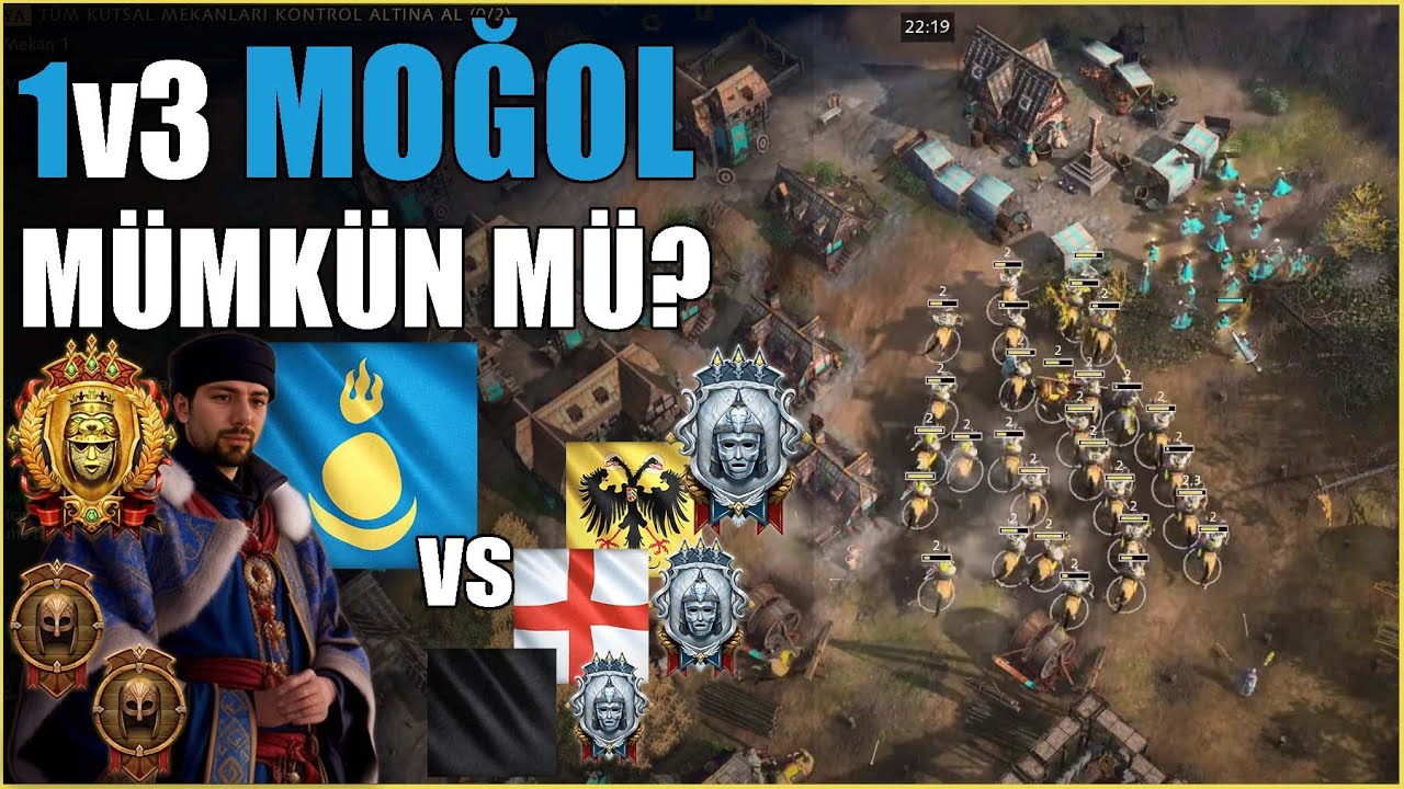 CENGİZ HAN Görse GURUR Duyardı - 1v3 Moğol, Moğol Tepelerine Hükmetti |  AoE4 1v3