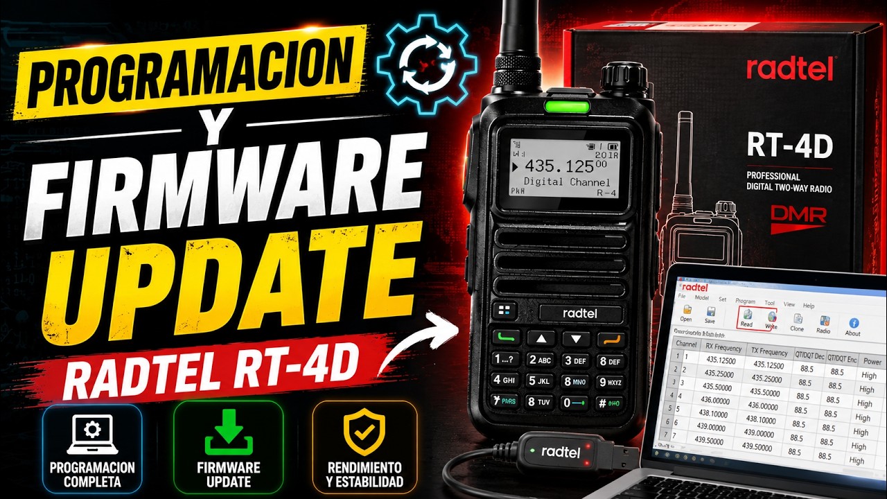 RADTEL RT 4D PROGRAMACION Y FIRMWARE UPDATE