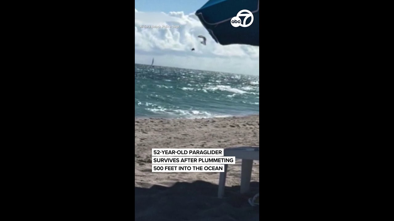 Paraglider falls 500 feet, crashes into ocean