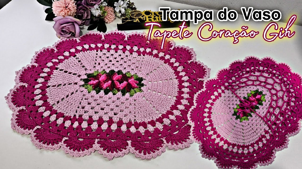 TAMPA DO VASO TAPETE CORAÇÃO GIH