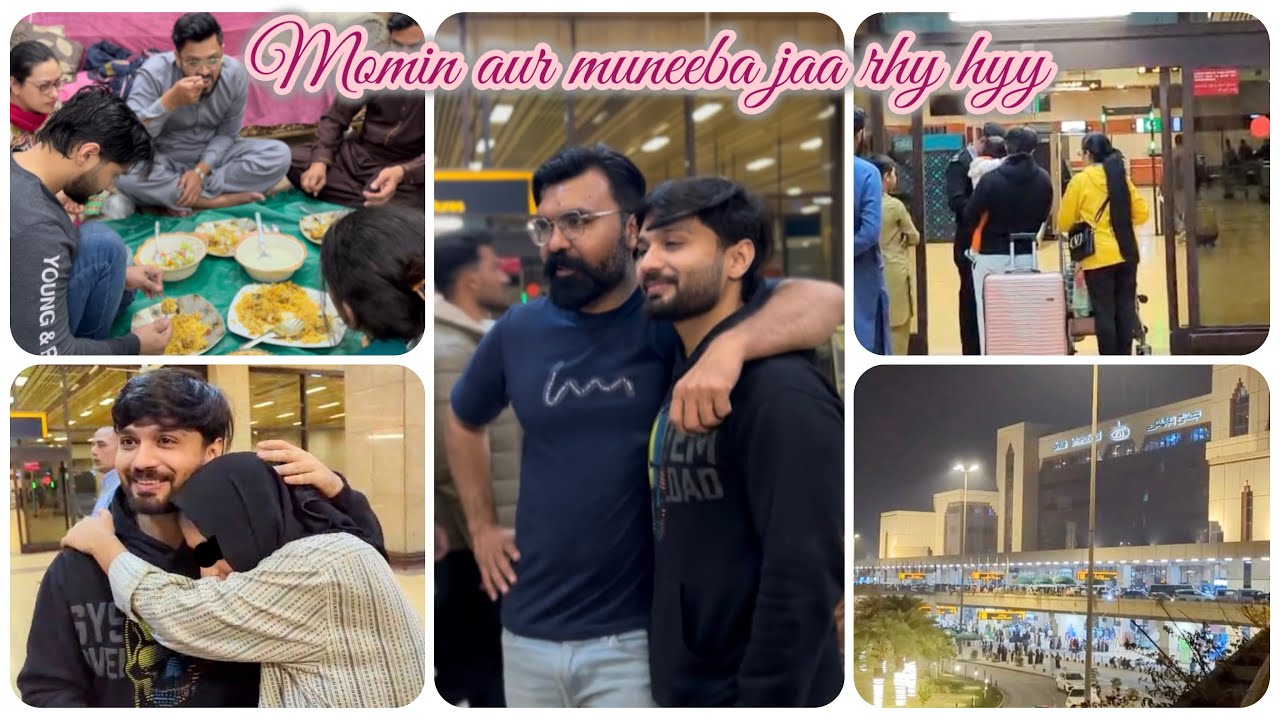 Momin aur Muneeba jaa rhy hyy #ismatsharifvlogs #happyfamily #karachiairport #family #vlogger 