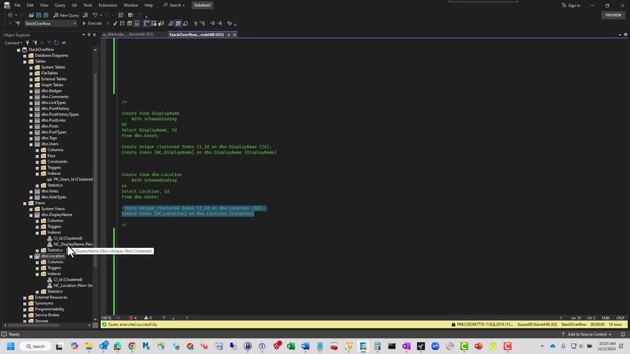 Indexed Views in SQL Server